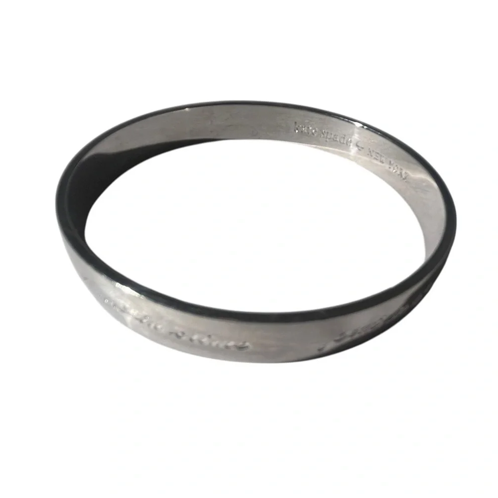 Authentic Kate Spade Best Friend Ever Idiom Bangle bracelet. Silver bride - Picture 6 of 11